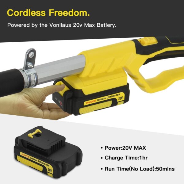 610e0qjr0jL._AC_SL1500_.jpg Cordless Pole Hedge Trimmer, PHIWOS 2.0Ah Battery and Charger Include