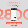 Cookology 4kg 2800RPM Spin Dryer - Energy-Saving - White [Energy Class D]