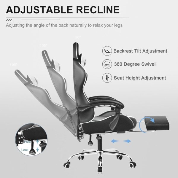 618nBTvaXsL._AC_SL1500_.jpg GTPLAYER Gaming Chair, Massage Computer Chairs with Footrest