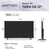 61KYR3Lu0L._AC_SL1500_.jpg Antteq 32 Inch Smart TV, 32" Tizen OS HD Television with Netflix Disney+ Gaming Hub Samsung TV Plus Dolby Audio, Small TV for Bedroom or Kitchen