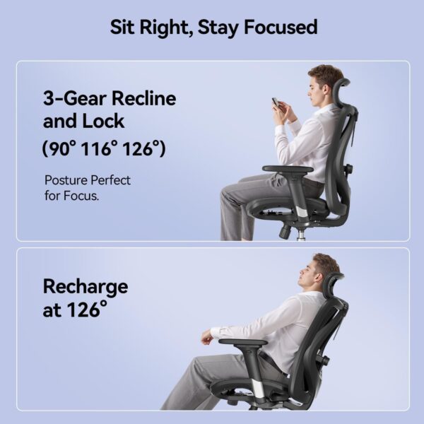 SIHOO M57 Ergonomic Mesh Office Chair, Lumbar Support, 330 lb, Black