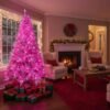 61Ta7kyrE4L._AC_SL1024_.jpg 8Ft Flocked Prelit Pink Christmas Tree with Pink LED Lights Multifunction