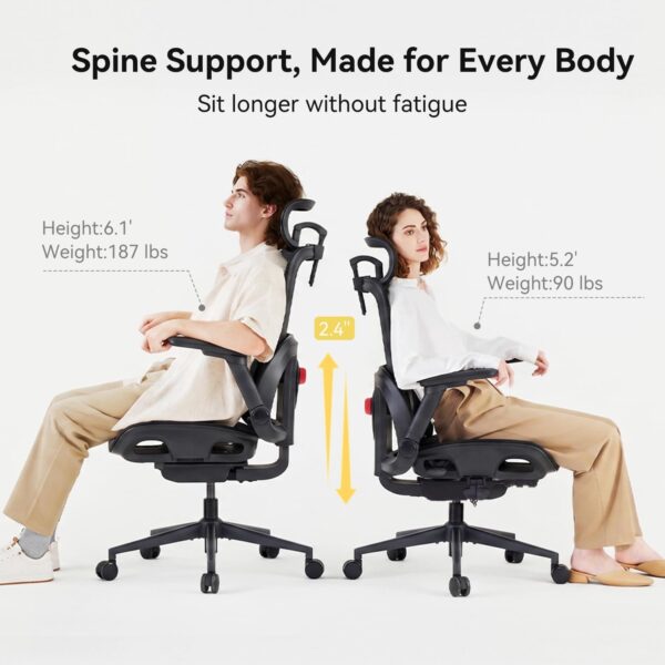61We0kRm4yL._AC_SL1500_.jpg SIHOO B300 Pro Ergonomic Office Chair with Footrest, 4-Way Lumbar Support