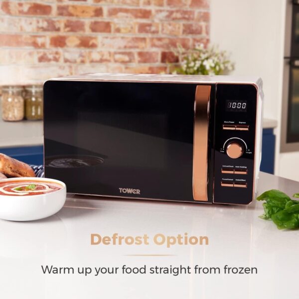 Tower Digital Microwave 20L, 800W Black and Rose Gold, T24021
