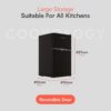 Cookology 87L 47cm Under-Counter Fridge Freezer - Black [Energy Class F]