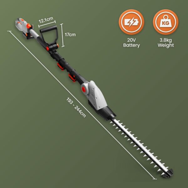 61fw3xawKTL._AC_SL1500_.jpg VonHaus Pole Hedge Trimmer Cordless 20V – x2 Batteries & Charger, G-Series