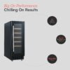 Cookology 60L Under-Counter Wine Cabinet - 20 Bottle - Black [Energy Class G]