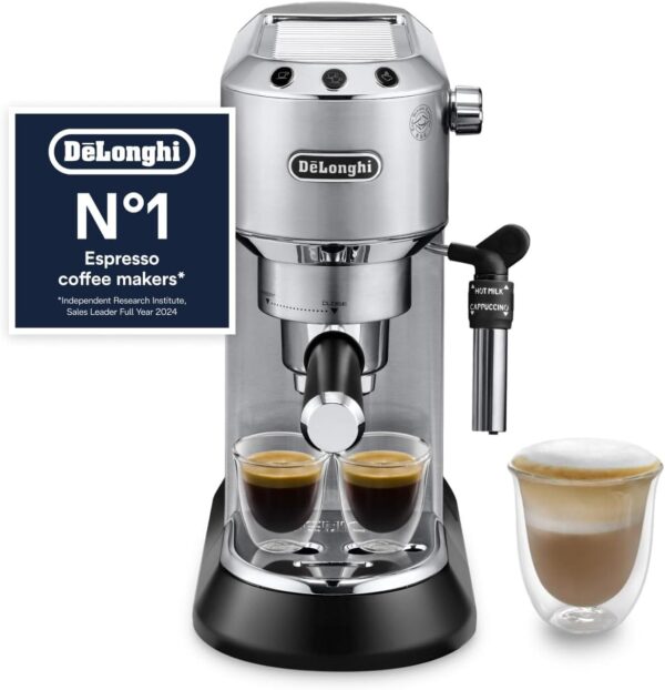 De'Longhi Dedica Style - Manual Espresso Machine Manual Milk Frother Metal [Energy Class B]