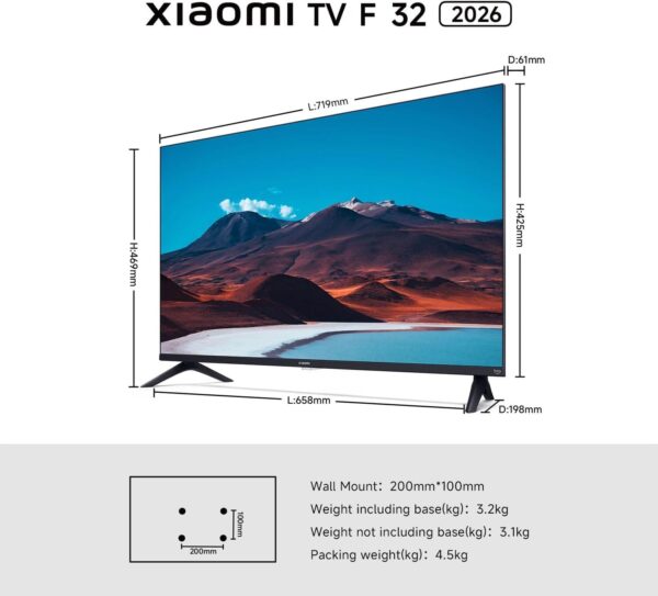 XIAOMI TV F 32, 32 Inch (81 cm) HD Smart TV, Fire TV, Dolby Audio [Energy Class F]