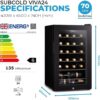 Subcold Viva24 Wine Fridge | 24 Bottles | 3-18°C | Undercounter [Energy Class G]