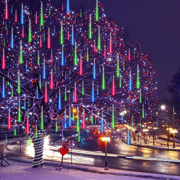 Meteor Shower Outdoor Christmas Lights 24 Tube 576LED, Multi Color [Energy Class F]