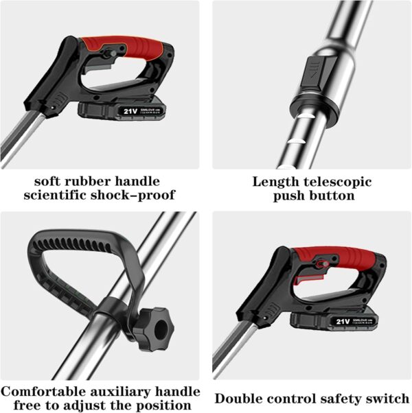 71-dp5hNvRL._AC_SL1500_.jpg 21V Cordless Strimmer, Telescopic Lightweight Grass Trimmer with 6xMetal Blades & 10xPlastic Blades