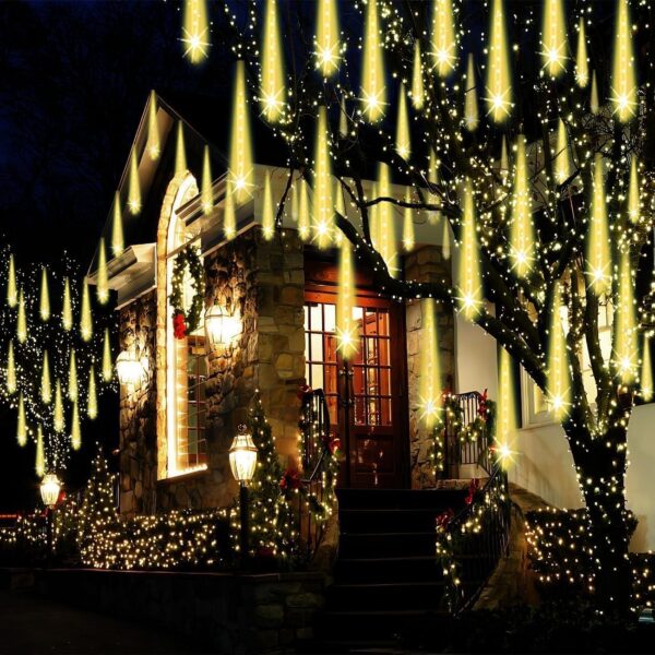 Fairy Lights Mains Powered 24 Tube Meteor Shower Christmas Lights, Warm [Energy Class F]
