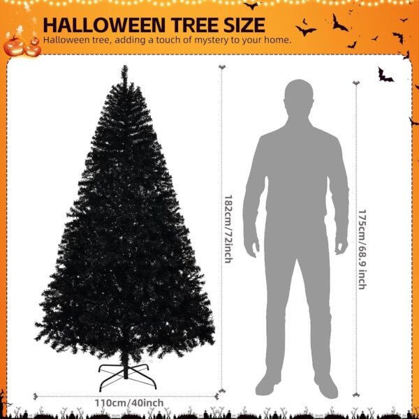 6ft Black Artificial Christmas Tree with DIY 100 Warm Lights