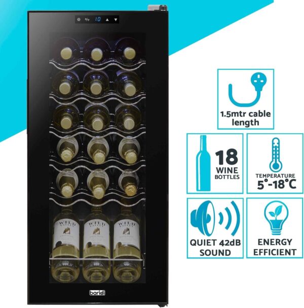 711xhU51-0L._AC_SL1500_.jpg Dellonda Baridi 18 Bottle Wine Cooler Fridge with Digital Touch