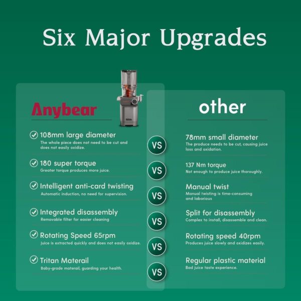 Anybear Cold Press Juicer 200W Slow Juicer