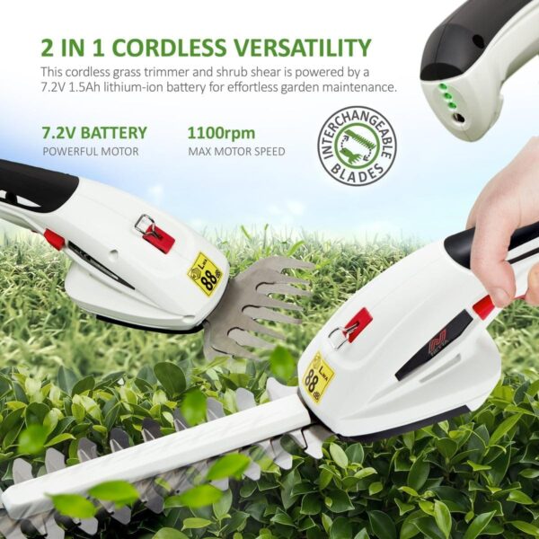 NETTA 2-in-1 Cordless Hedge Trimmer & Grass Shear