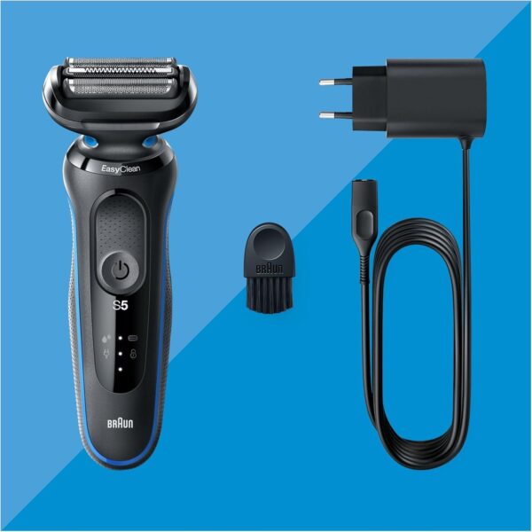 7168cgUNvJL._AC_SL1500_.jpg Braun Series 5 Electric Shaver for Men, Wet & Dry Foil Razor, Blue