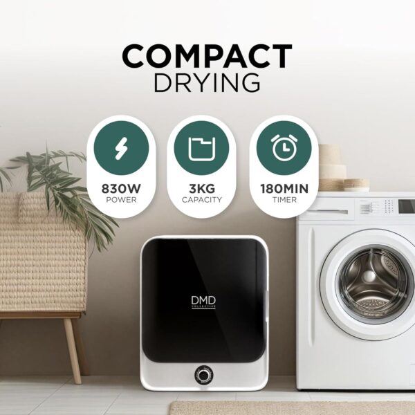 DMD Collective - 3kg Tumble Dryer, Vented Tumble Dryers, Dryer Machine [Energy Class F]