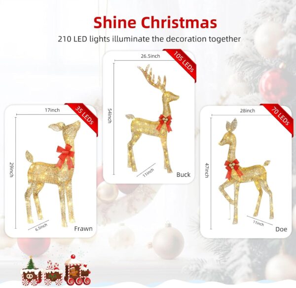71AkiZ66LDL._AC_SL1500_.jpg HOYECHI Lighted Christmas Decoration Deer 3 Piece