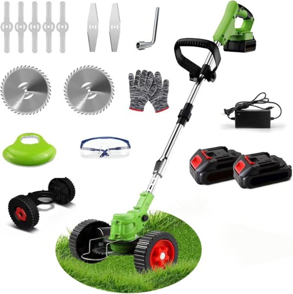 71AkyGYto4L._AC_SL1500_.jpg Cordless Garden Strimmers,Electric Cordless 21v Grass Strimmer with 2 X 2000mAh Battery