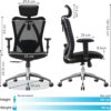 SIHOO M18 Ergonomic Office Chair, Adjustable Lumbar Support, 330 lb, Black