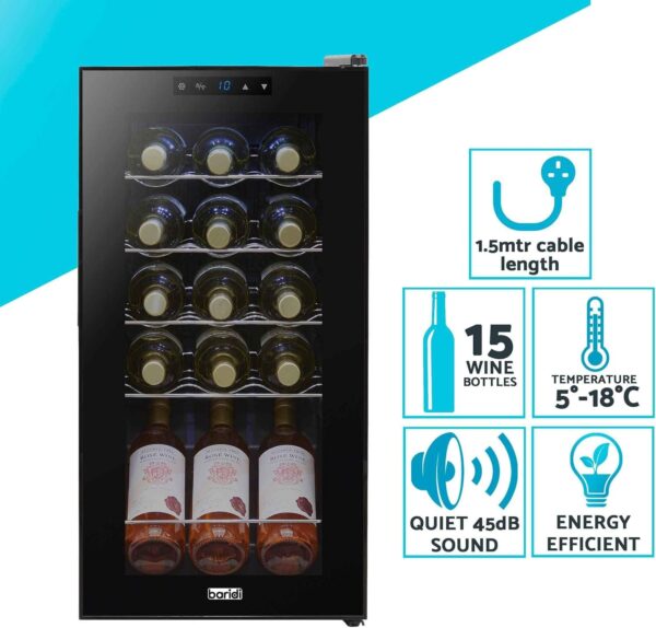 71CLZt-KiWL._AC_SL1500_.jpg Dellonda Baridi 15 Bottle Wine Cooler Fridge with