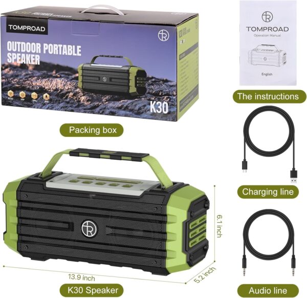 71D1xap67PL._AC_SL1500_.jpg TOMPROAD Portable Bluetooth Speaker 120W Peak 80W Wireless Speakers