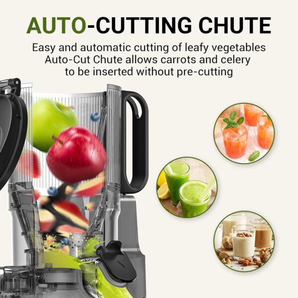 AMZCHEF Cold Press Juicer, Slow Masticating Juicer, 145mm Wide Chute