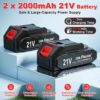 71IDk38ZNBL._AC_SL1500_.jpg Cordless Strimmer 21V with 2×2000mAh Battery & Charger,Grass Trimmer Cordless with 14 Blades Cutting System
