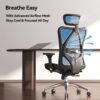 SIHOO M57 Ergonomic Mesh Office Chair, Lumbar Support, 330 lb, Black