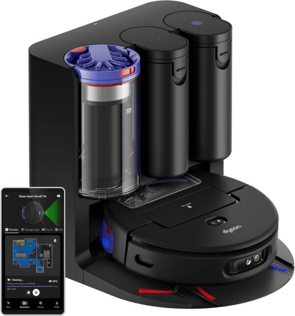 71KXxhemjXL._AC_SL1500_.jpg Dyson Robot Vacuum, Self-Cleaning, Self-Emptying, Black and Blue