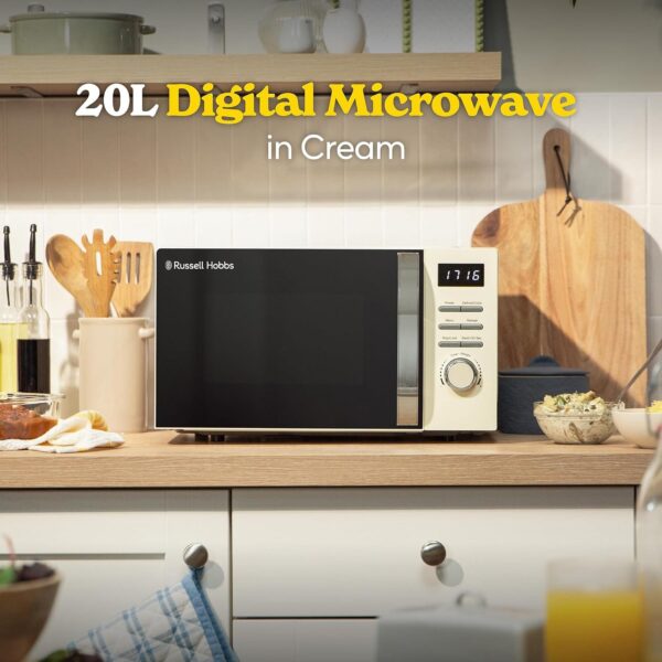 71LKmzXVGEL._AC_SL1500_.jpg Russell Hobbs Digital Microwave 20L 800W in Cream with 5 Power Levels