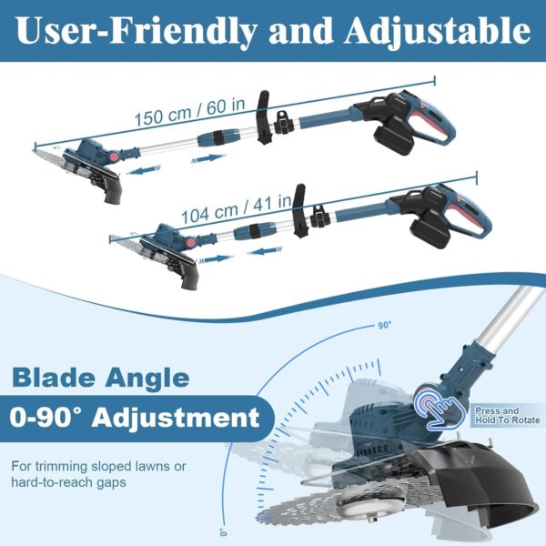 71N8LjvS-mL._AC_SL1500_.jpg Cordless Strimmer, Garden Strimmer Cordless with Weed Brush and 2 x 4.0Ah Battery