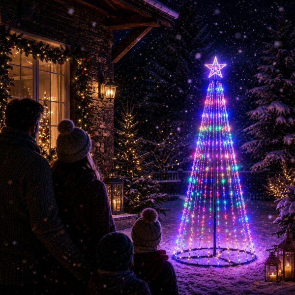 71OAzG-BQUL._AC_SL1254_.jpg 6ft (180cm) LED Christmas Tree Outdoor Indoor Decoration, 293 Colour Changing Lights