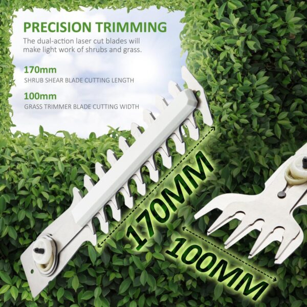 NETTA 2-in-1 Cordless Hedge Trimmer & Grass Shear