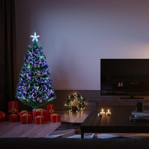 71QO3s9m-EL._AC_SL1500_.jpg 6ft Fibre Optic Christmas Tree Indoor Xmas Decoration, Green