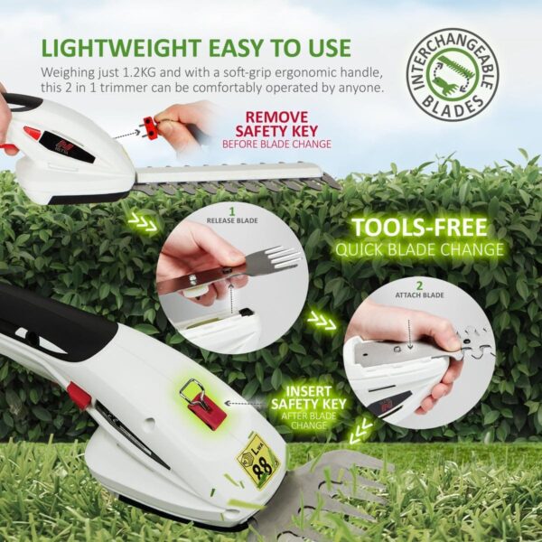 NETTA 2-in-1 Cordless Hedge Trimmer & Grass Shear