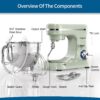 71TukygG7tL._AC_SL1500_.jpg Vospeed Stand Mixer,5 Quarts 8-Speed 1000W Tilt-Head Food Mixer