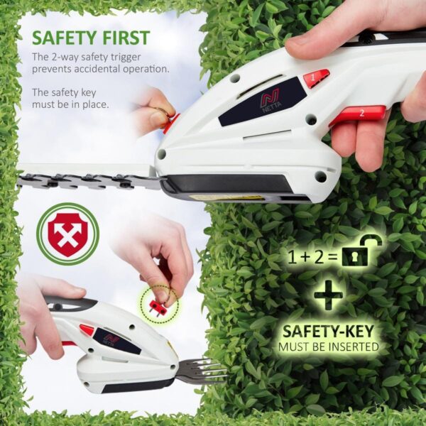 NETTA 2-in-1 Cordless Hedge Trimmer & Grass Shear