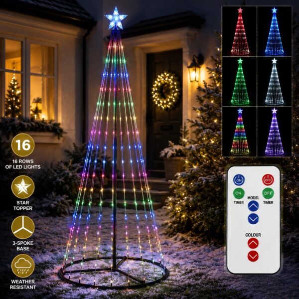 71VSp5Lv2HL._AC_SL1254_.jpg 6ft (180cm) LED Christmas Tree Outdoor Indoor Decoration, 293 Colour Changing Lights