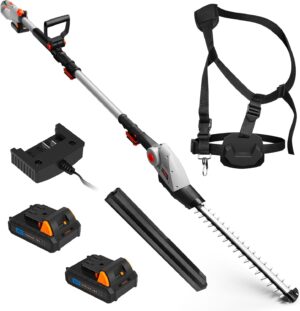 VonHaus Pole Hedge Trimmer Cordless 20V – x2 Batteries & Charger, G-Series
