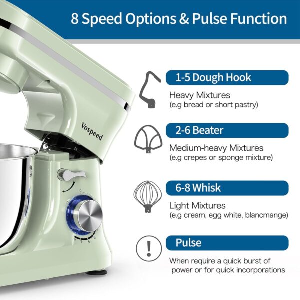 71ewmVlyLrL._AC_SL1500_.jpg Vospeed Stand Mixer,5 Quarts 8-Speed 1000W Tilt-Head Food Mixer