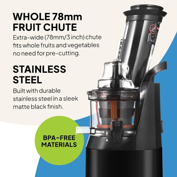 71hrQrCniRL._AC_SL1500_.jpg Fridja f1900 Cold Press Juicer, 240W Slow Juicer, 78mm Chute, BPA-Free