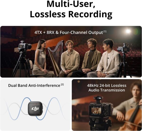 71j8asHOKLL._AC_SL1500_-1.jpg DJI Mic 3 (1 TX + 1 RX), Wireless Lavalier Mic for iPhone/Camera/Android