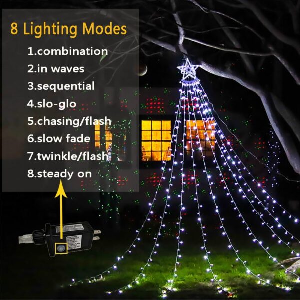 71jK9ruaoFL._AC_SL1000_.jpg Kwaiffeo Christmas Decorations Outside, 12.6FT 350 LED 8 Modes Star Christmas Lights Outdoor