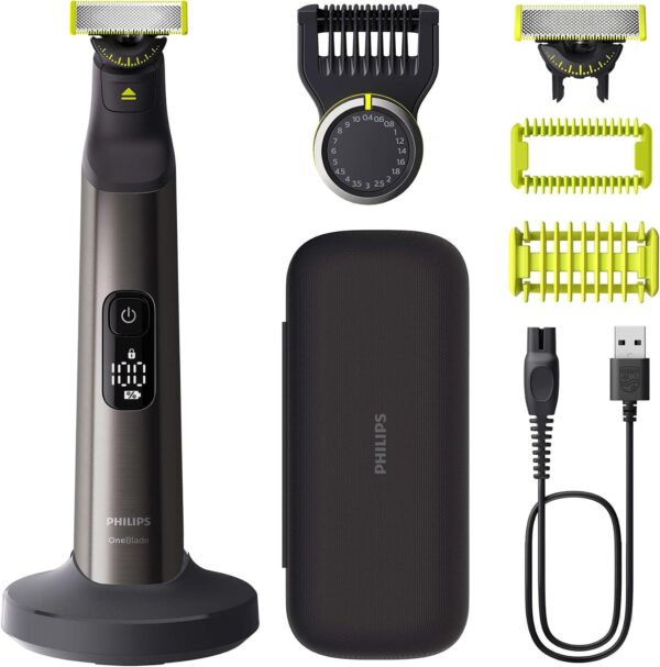 71lHs9ZiRiL._AC_SL1500_.jpg Philips OneBlade Pro 360 Face & Body Electric Beard Trimmer, Shaver and Bodygroomer With 360 Blades