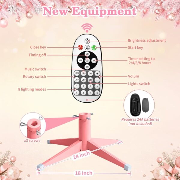 Pink Rotating Christmas Tree Prelit 7ft