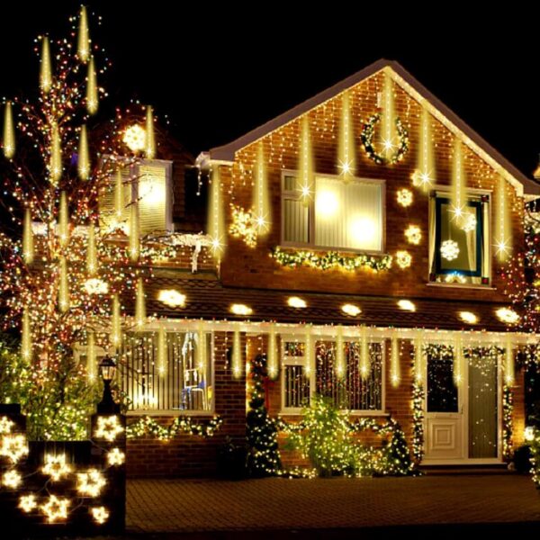 Fairy Lights Mains Powered 24 Tube Meteor Shower Christmas Lights, Warm [Energy Class F]