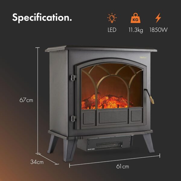 71sRUEZqfML._AC_SL1500_.jpg VonHaus Electric Log Burner 1850W – 2 Heat Settings – Black